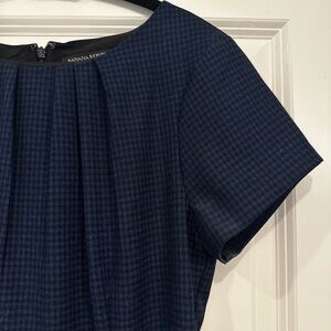 Like new banana republic blue and black checkered sheath professional dress
